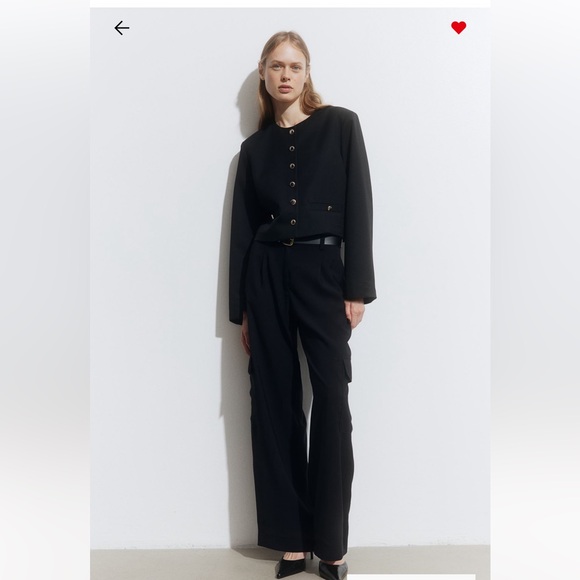 Black wide leg cargo pants - Picture 4 of 9